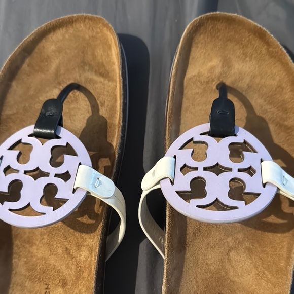 NWOT- Tory Burch Miller cloud sandal- lavender/black/ivory - Picture 2 of 6